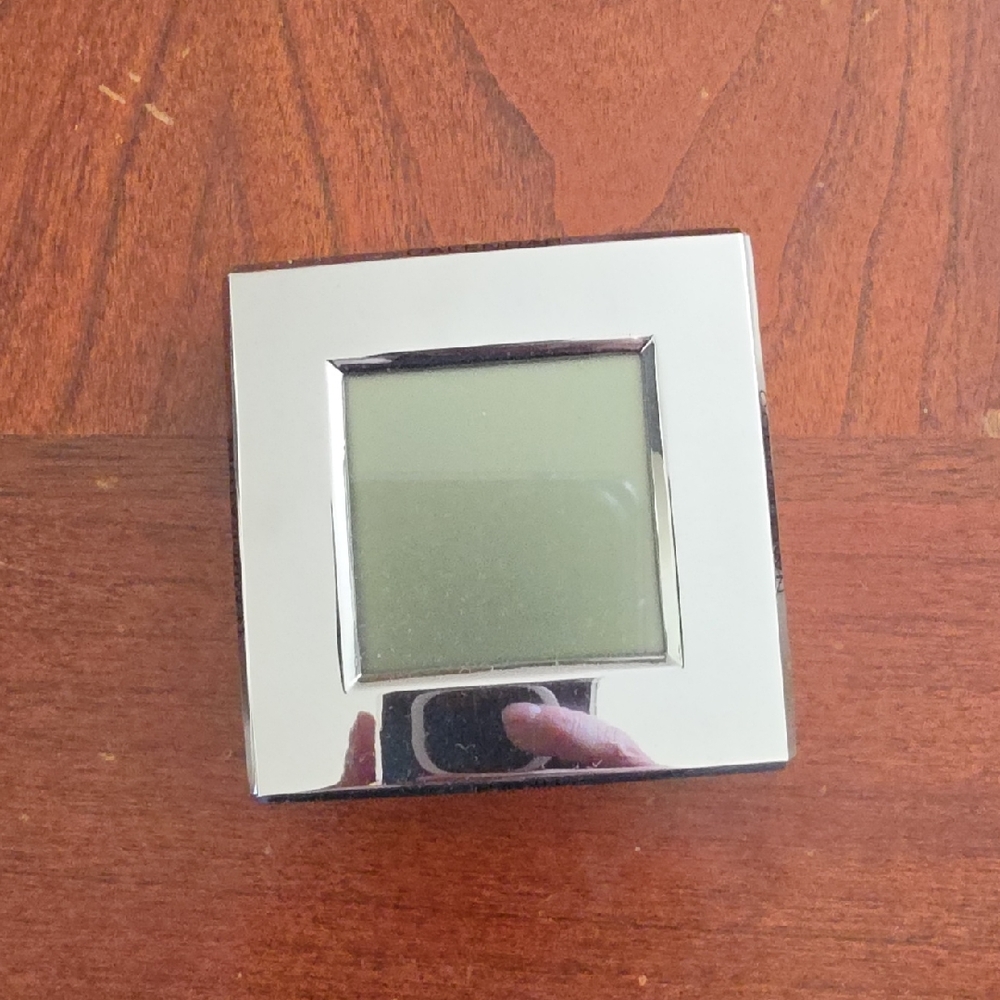 Square Digital Desk Clock - Silver Frame RESTORATION HARDWARE